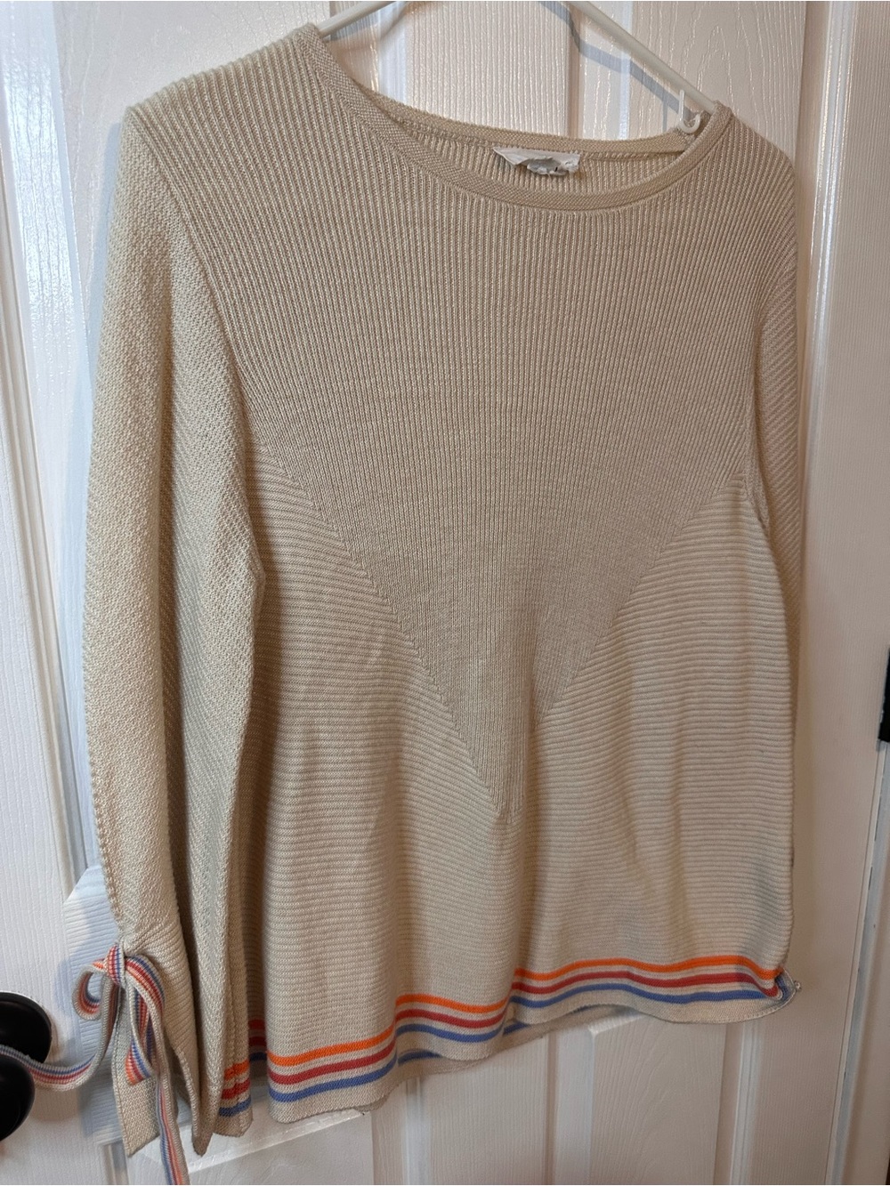 THML Anthropology Cream Ribbed Knit Crew Sweater - Picture 2 of 6